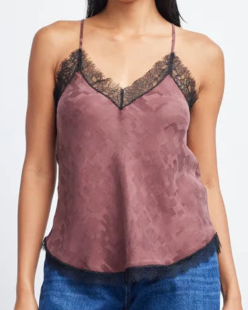 Self Contrast Piper Lace Camisole | Plum