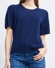 Self Contrast Brea Core Cashmere T-Shirt | Navy