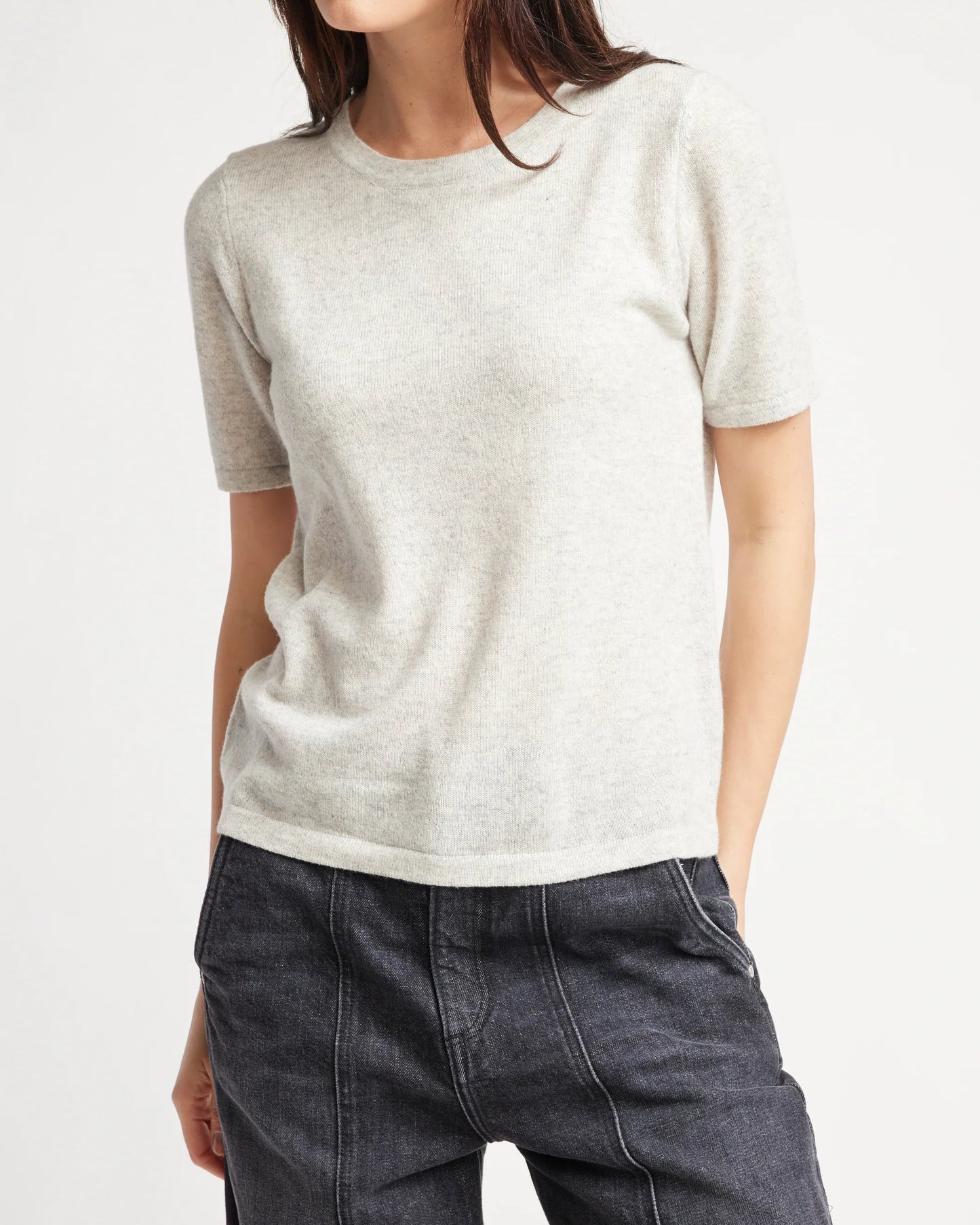 Self Contrast Brea Cashmere T-Shirt Sweater