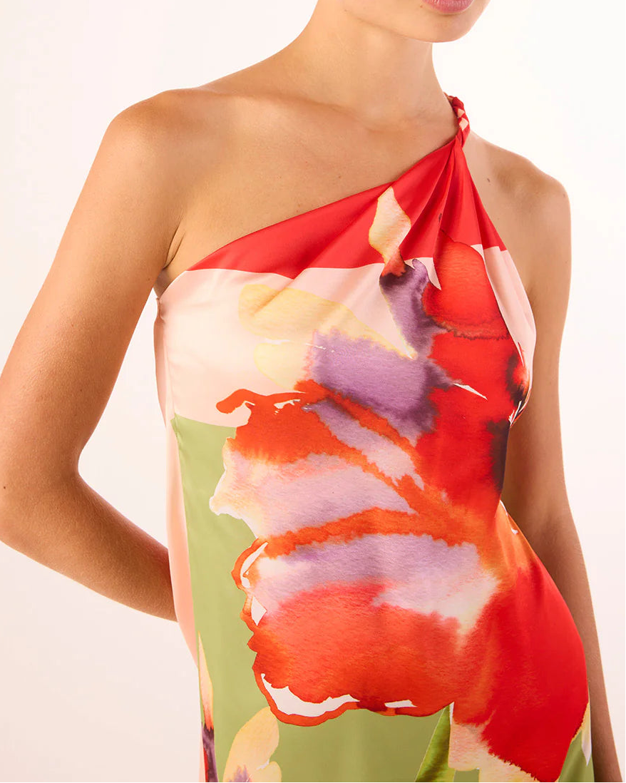 Misa Dounia Dress | Scarf Flora Satin