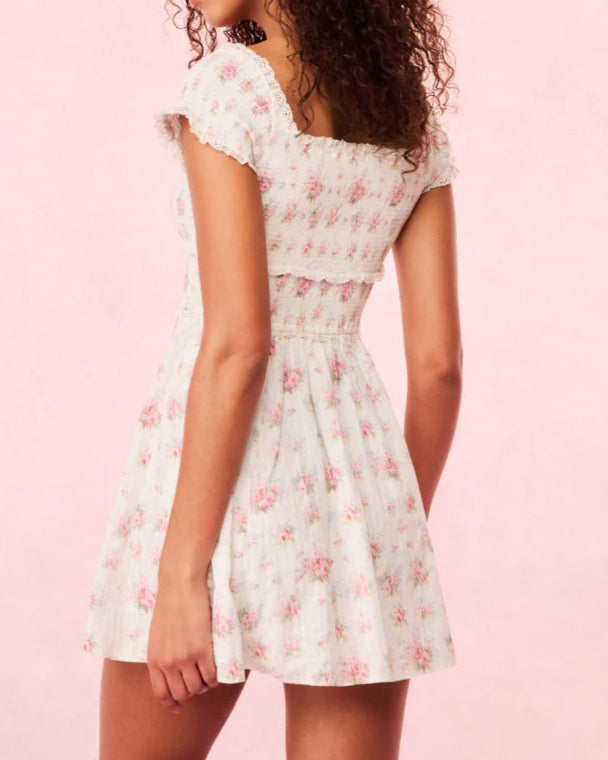 Love Shack Fancy Siona Cotton Floral Mini Dress