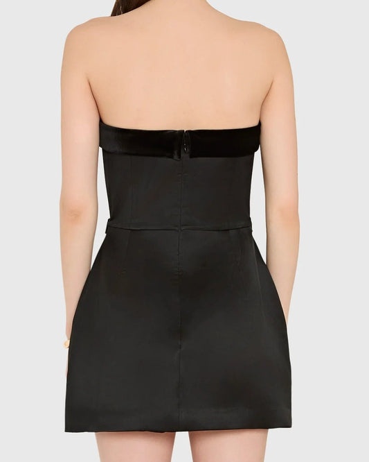 Amanda Uprichard Avalee Skort Romper | Black
