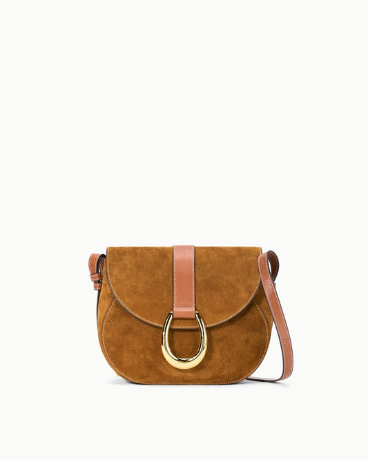 Staud Bella Saddle Bag | Tan Suede