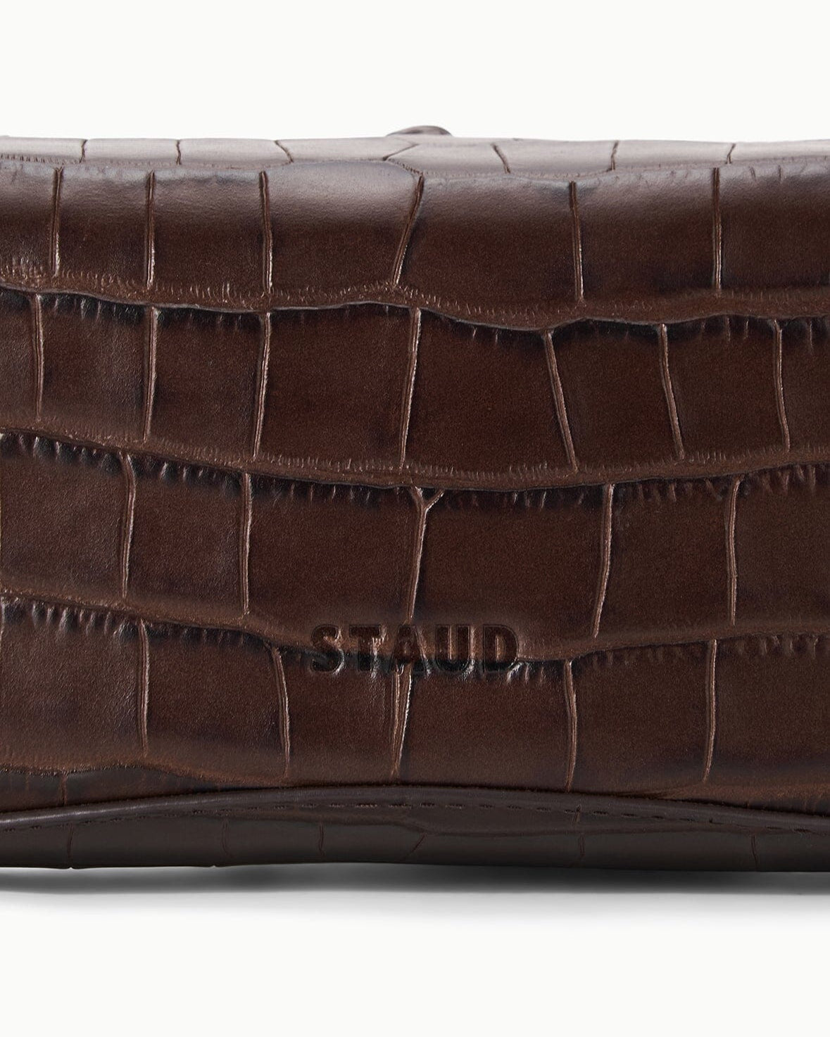 Staud Eve Clutch | Espresso Croco