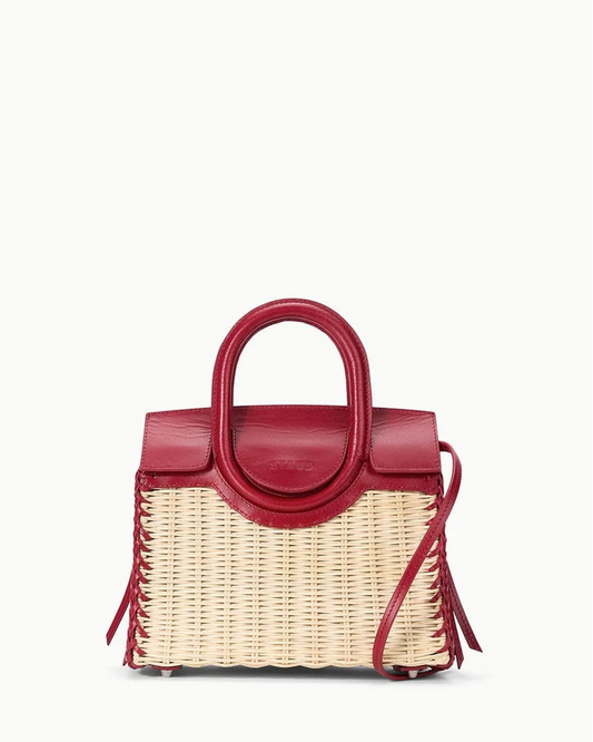 Staud Maude Mini Wicker Carryall | Natural Rouge