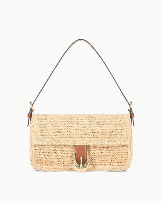 Staud Harlow Raffia Bag | Natural Tan