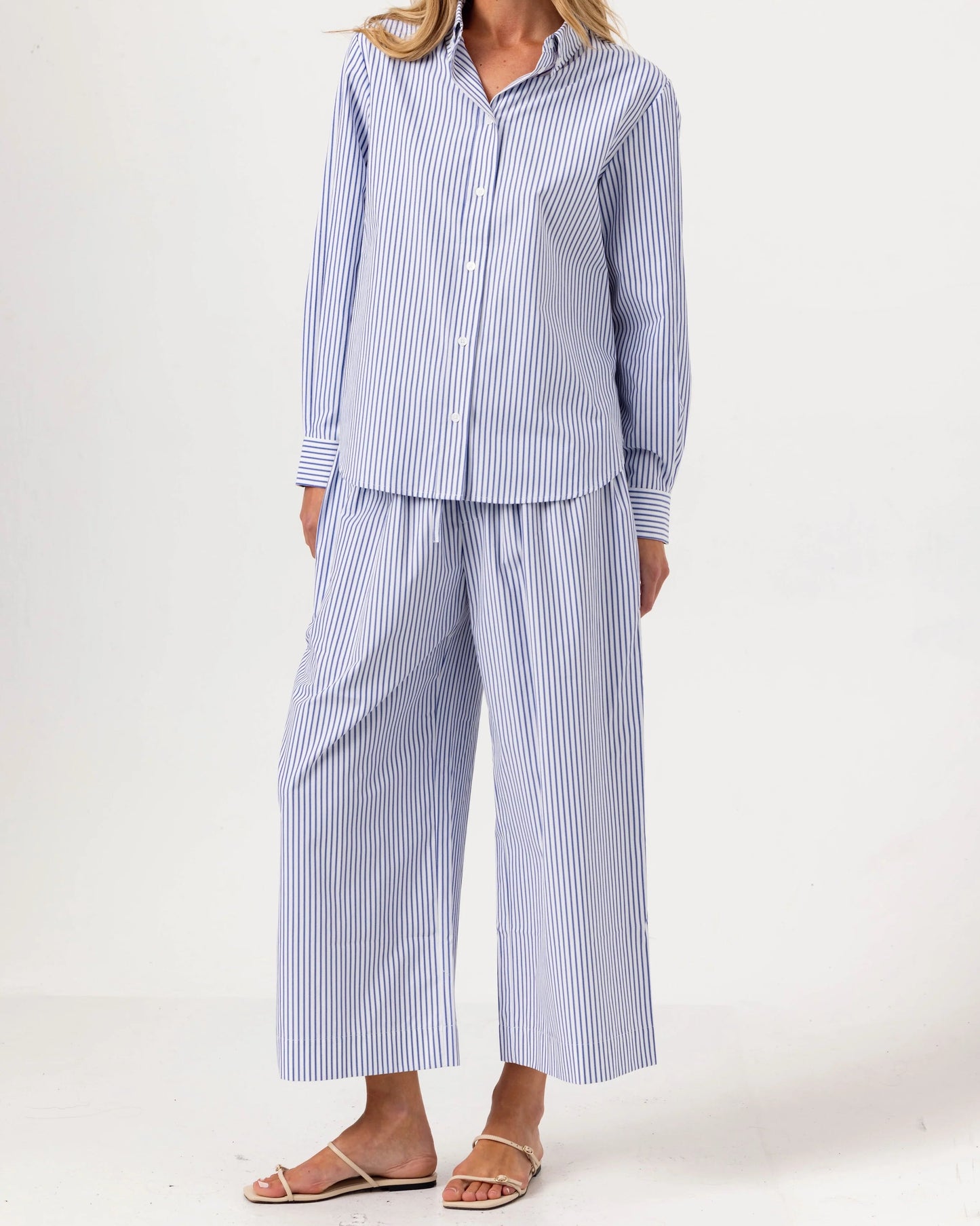 Sundays Stripe Aspyn Shirt | Navy Stripe