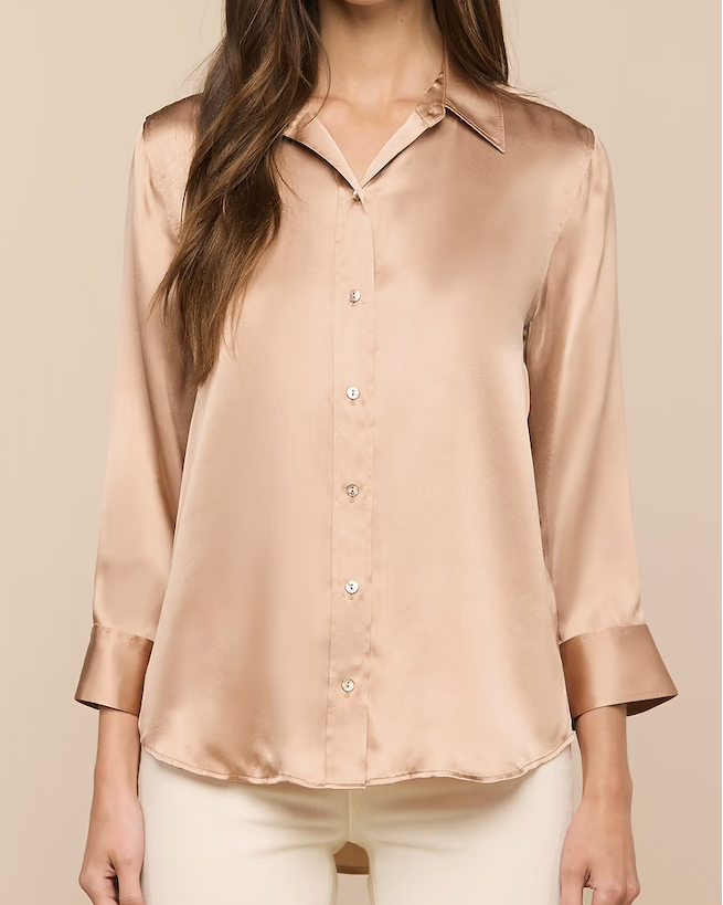 L'Agence Dani Silk Blouse | Soft Nude