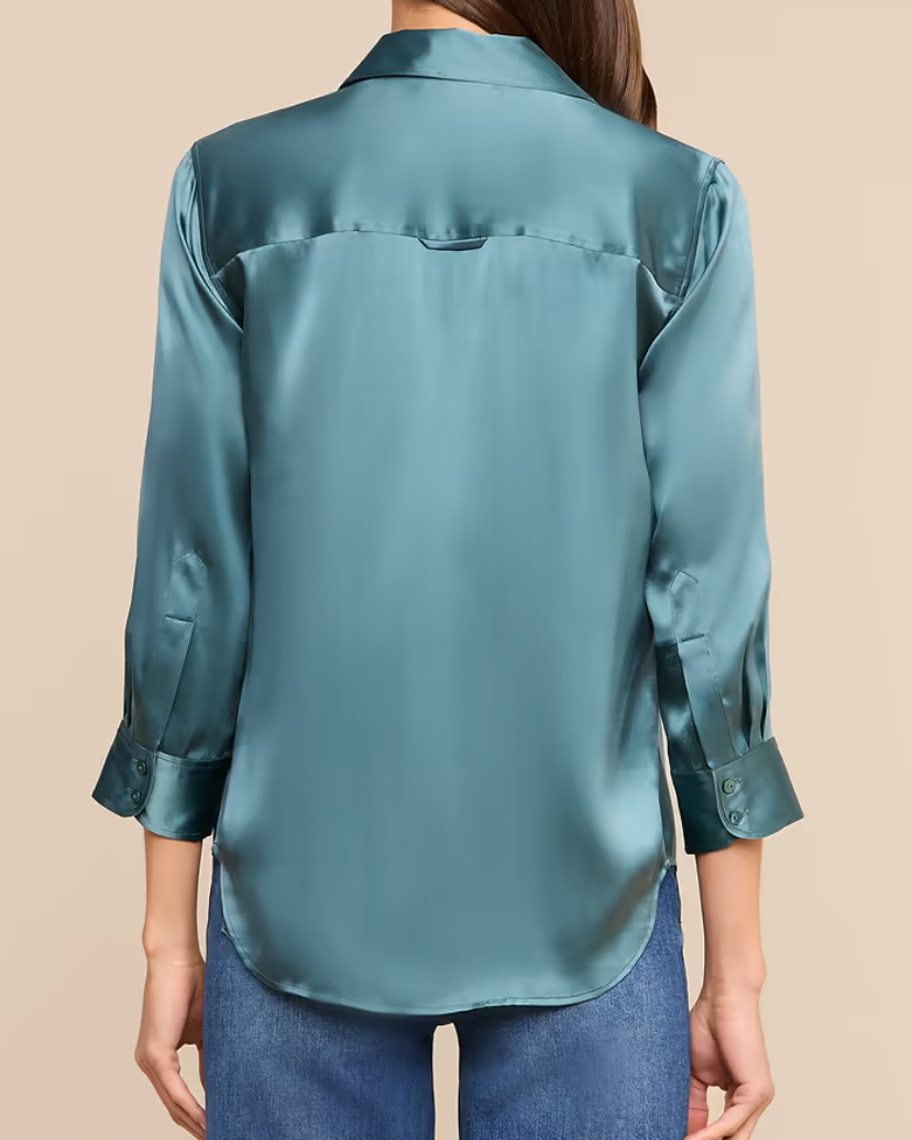 L'Agence Dani Silk Blouse | Cadet Blue