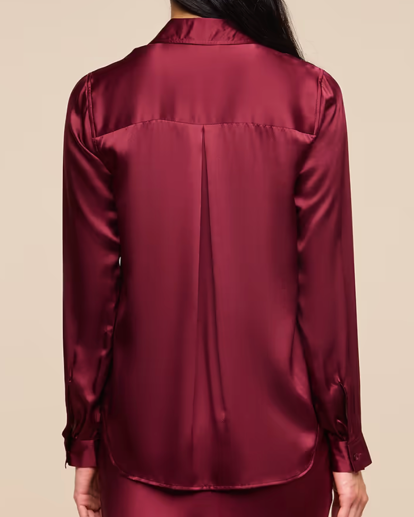 L'Agence Tyler Silk Blouse | Merlot Red