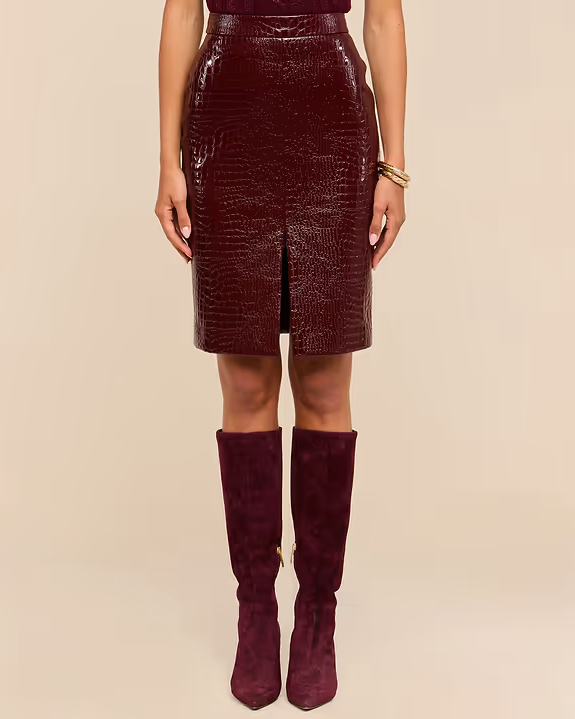 L'Agence Violetta Vegan Leather Skirt