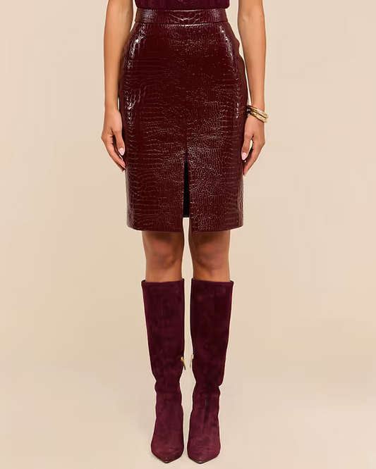 L'Agence Violetta Vegan Leather Skirt