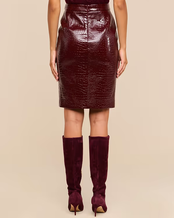 L'Agence Violetta Vegan Leather Skirt