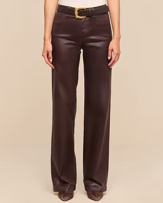 L'Agence Clayton Coated Wide-Leg Jean