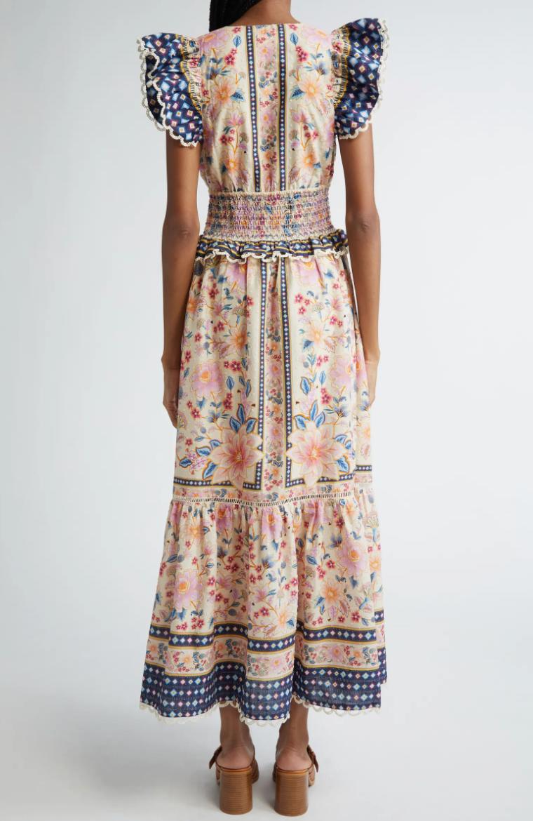 Farm Rio Superbloom Tapestry Cotton Dress