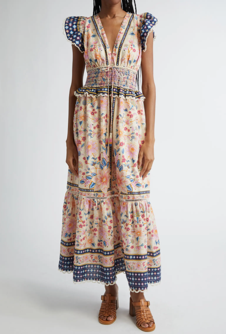 Farm Rio Superbloom Tapestry Cotton Dress