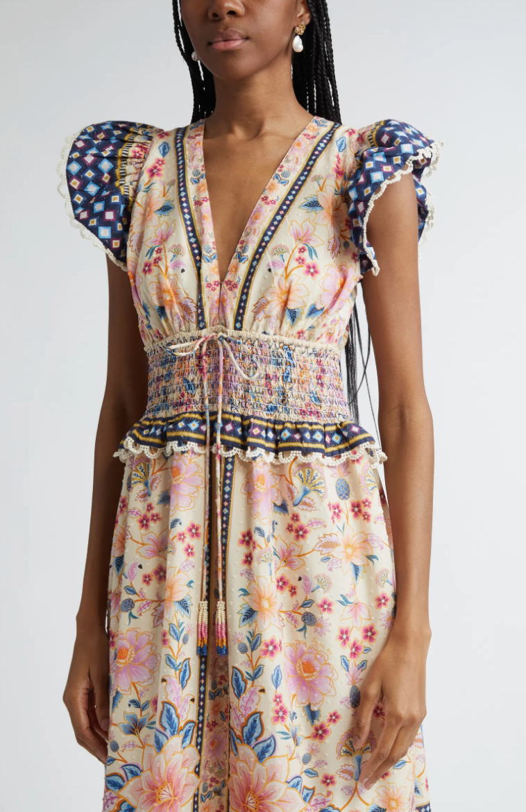 Farm Rio Superbloom Tapestry Cotton Dress