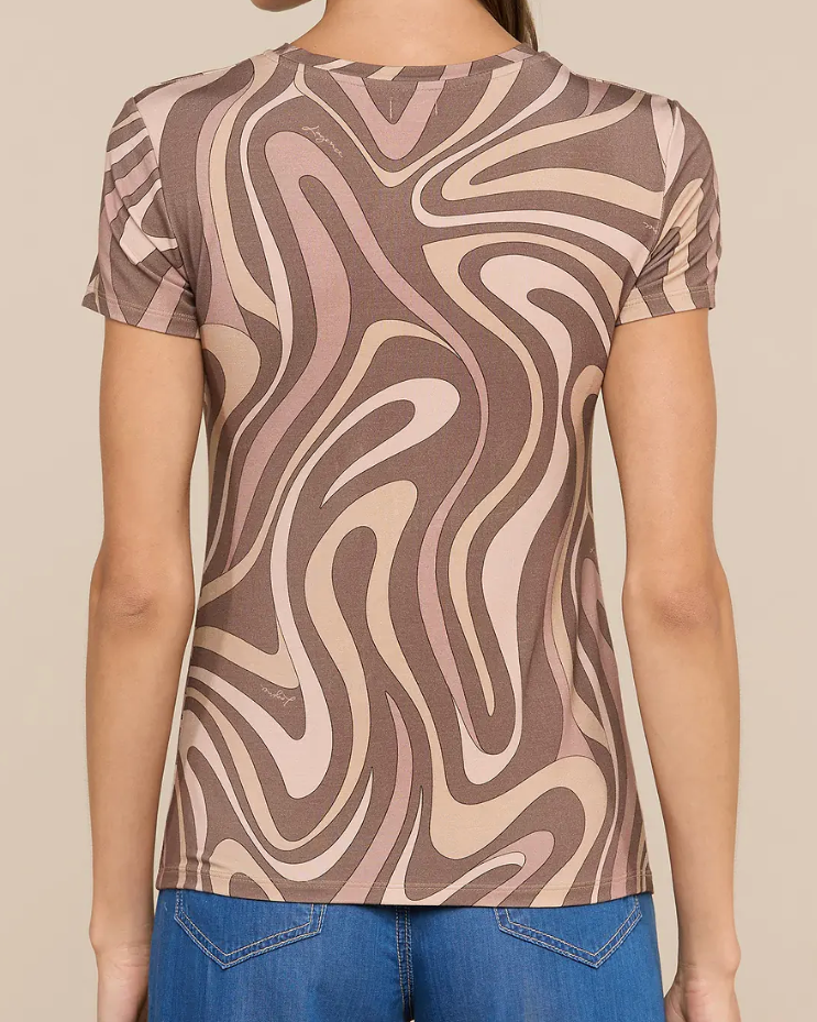 L'Agence Ressi Fitted Tee | Sepia Brown Multi