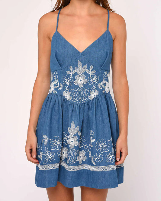 Love the Label Nicks Mini Dress | Wythe Embroidered Denim