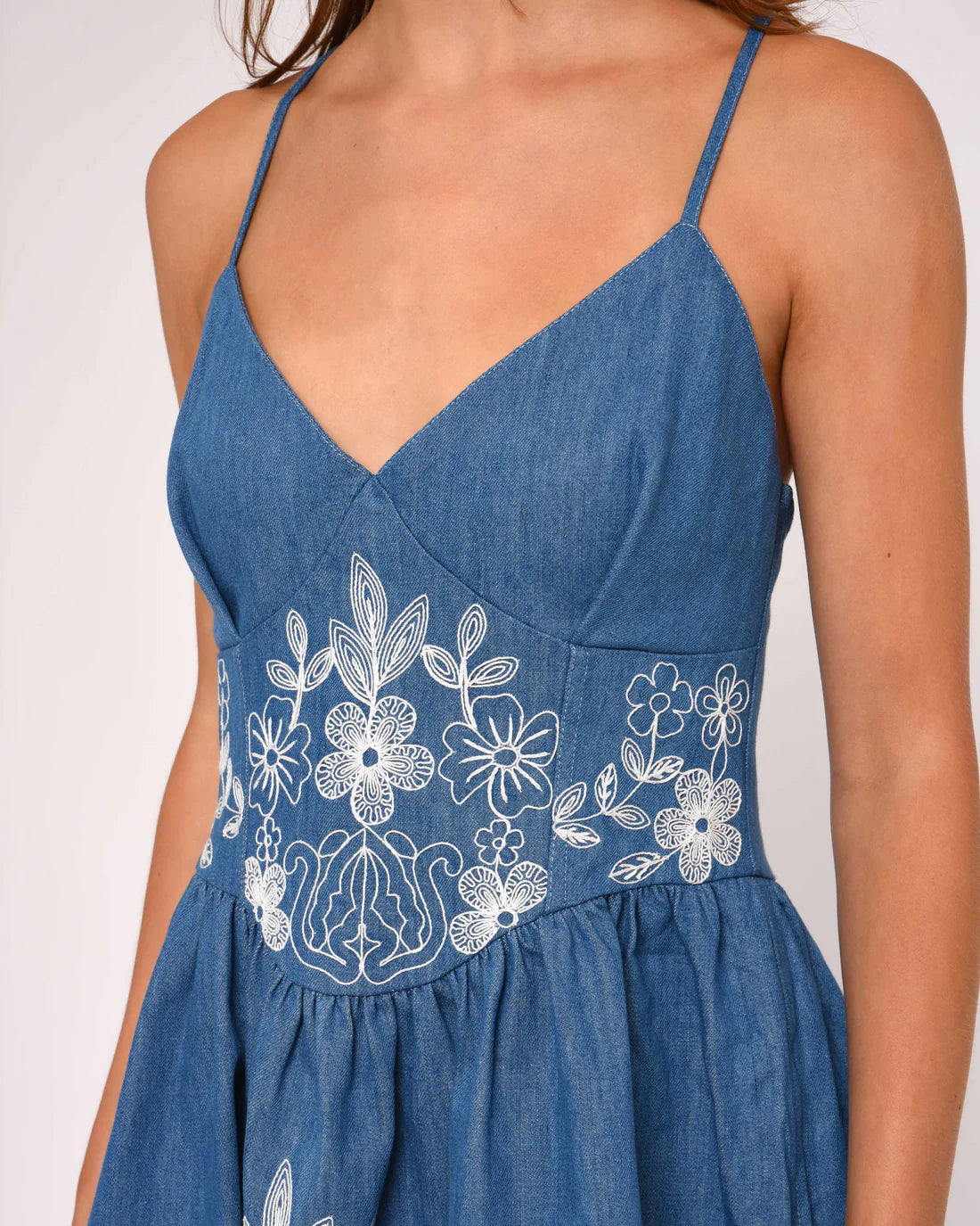 Love the Label Nicks Mini Dress | Wythe Embroidered Denim