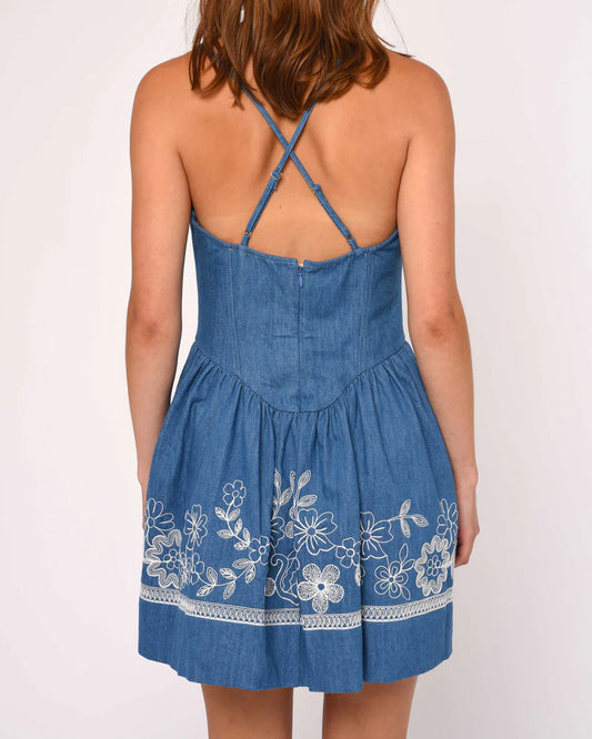 Love the Label Nicks Mini Dress | Wythe Embroidered Denim