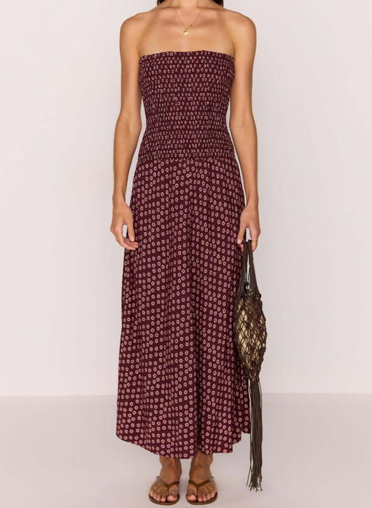 Mink Pink Sierra Maxi Dress | Burgundy Floral Print