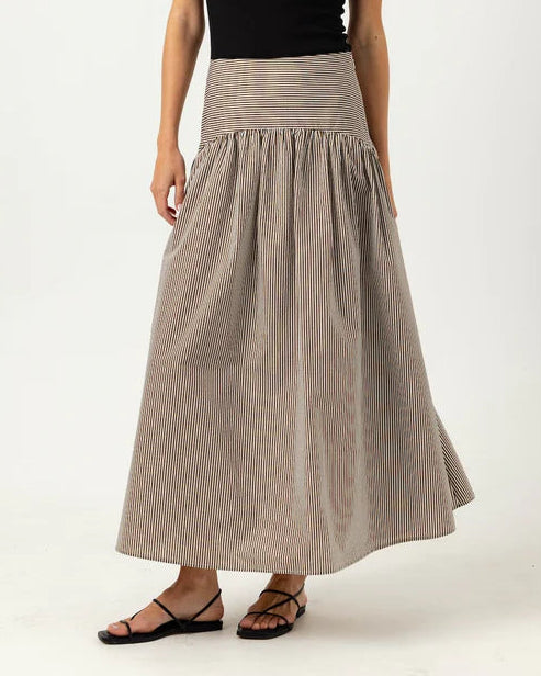 Sundays Stripe Celeste Skirt | Umber Stripe