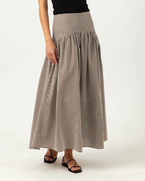 Sundays Stripe Celeste Skirt | Umber Stripe