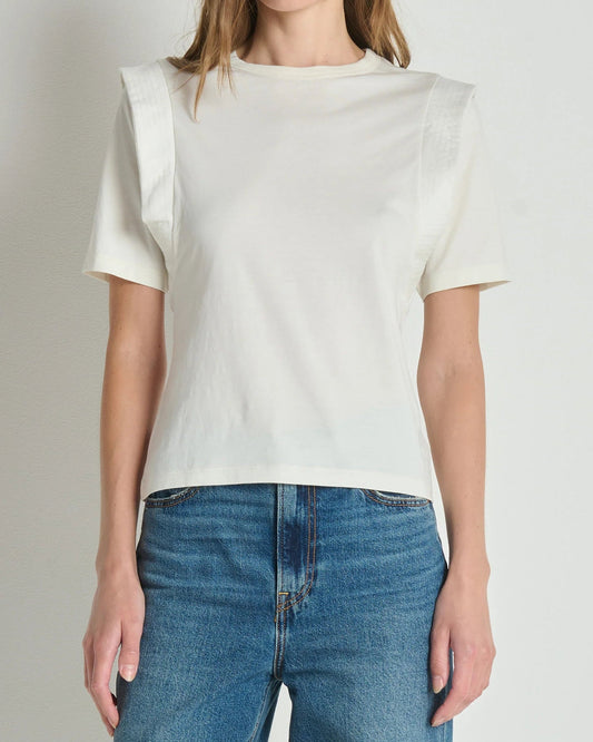 Nation Thea Sleeve Inset Top | Porcelain