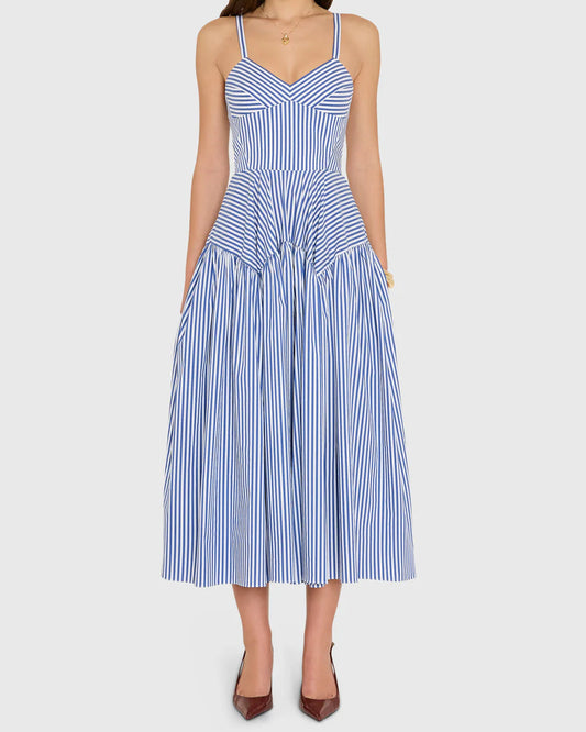 Amanda Uprichard Spencer Midi Dress | Bayhaven Stripe