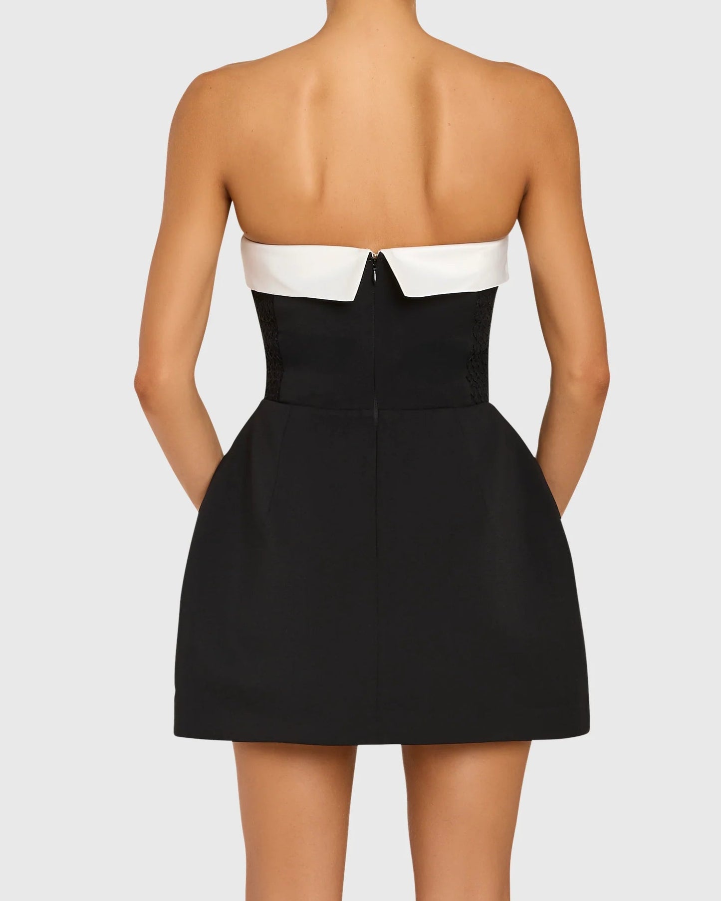 Amanda Uprichard Lucienne Romper | Black/Ivory