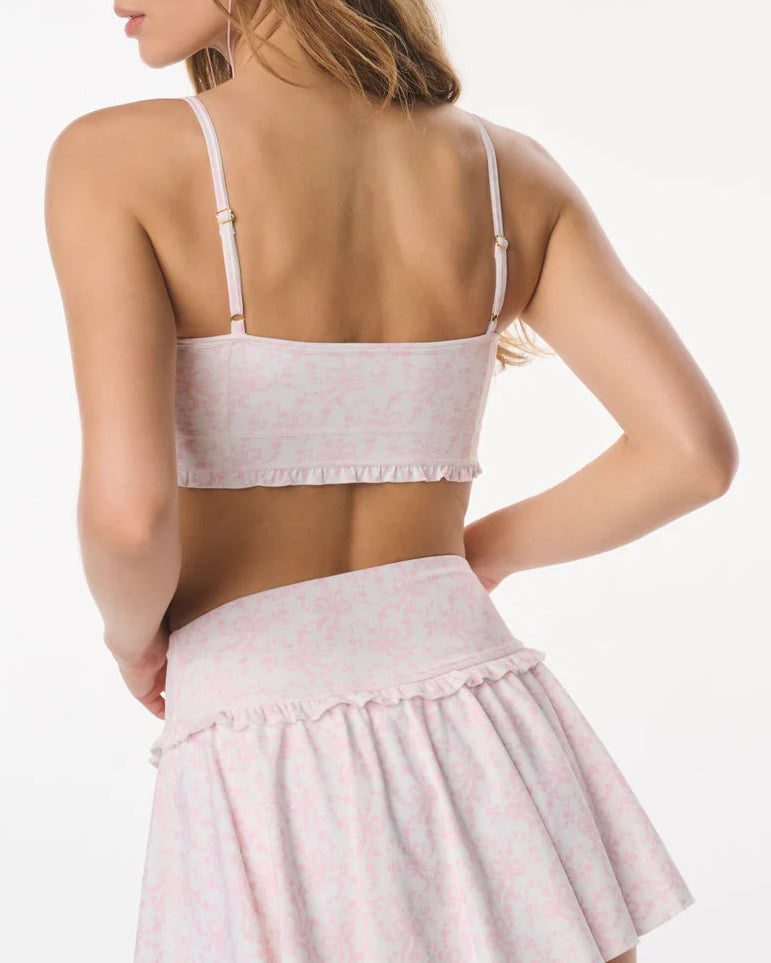 Love Shack Erza Fancy Bow Print Active Bra | Chantilly