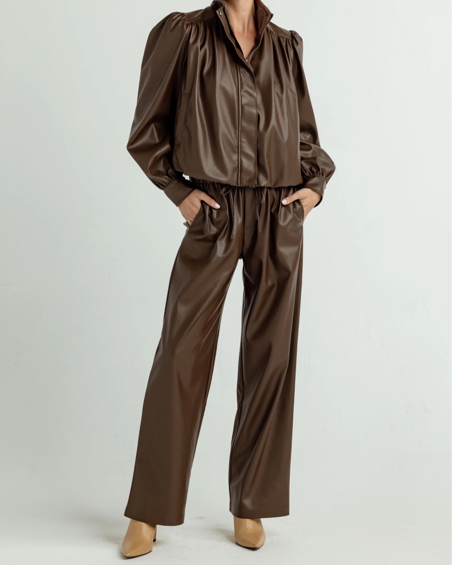 Sundays Vegan Leather Elodie Jacket | Espresso