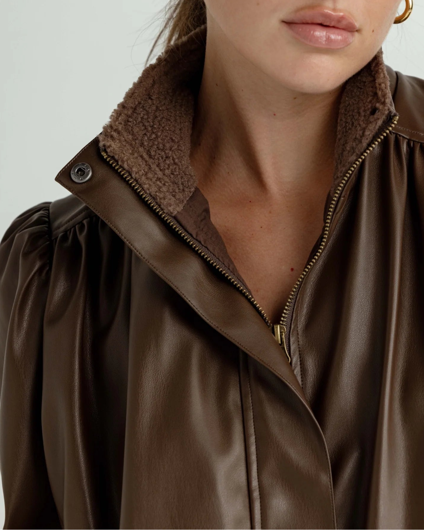 Sundays Vegan Leather Elodie Jacket | Espresso