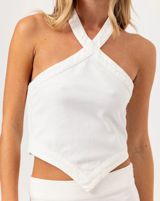 Sundays Denim Avice Top | White