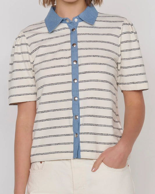 Nation Zoe Snap Top | Tuscany Stripe