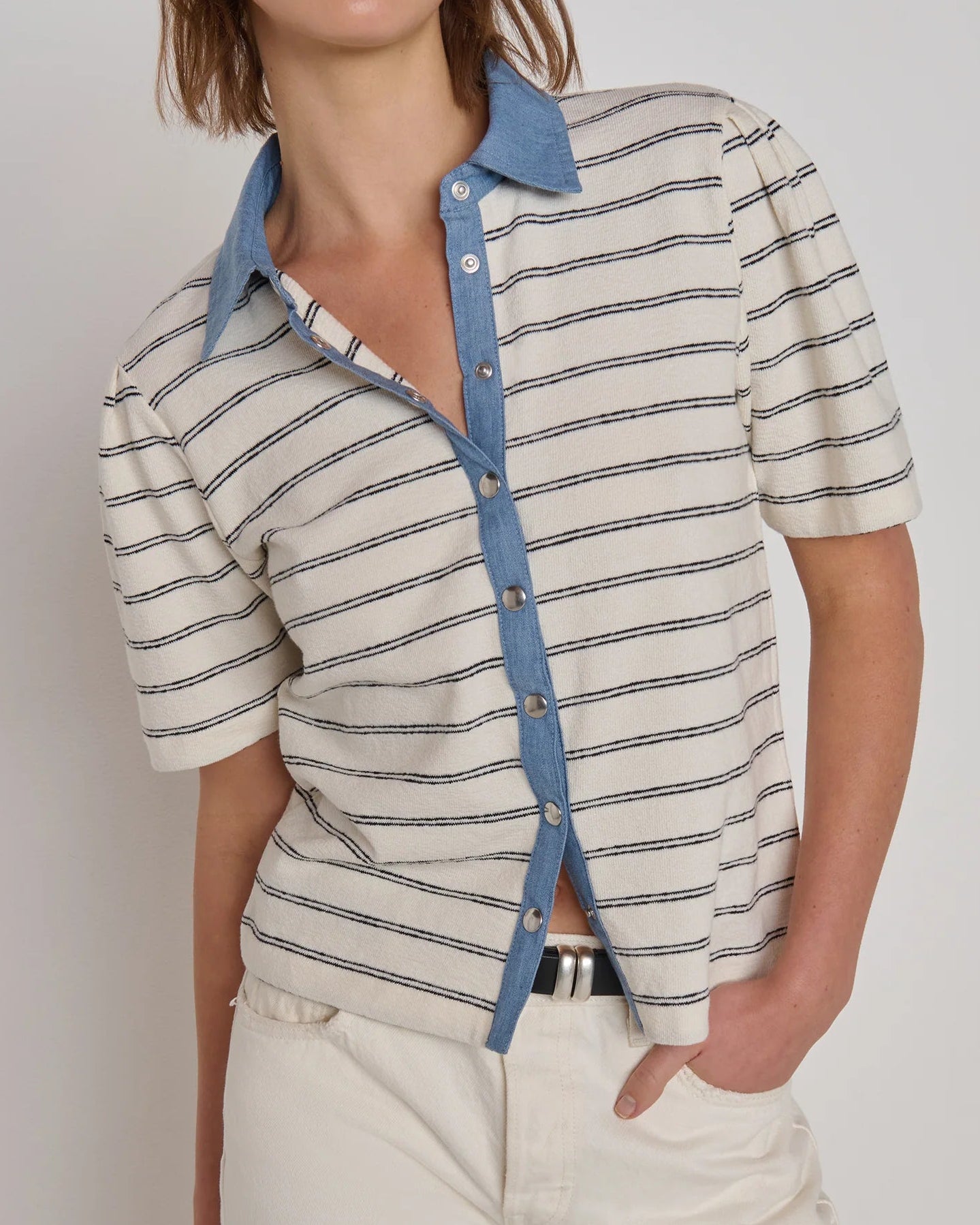 Nation Zoe Snap Top | Tuscany Stripe