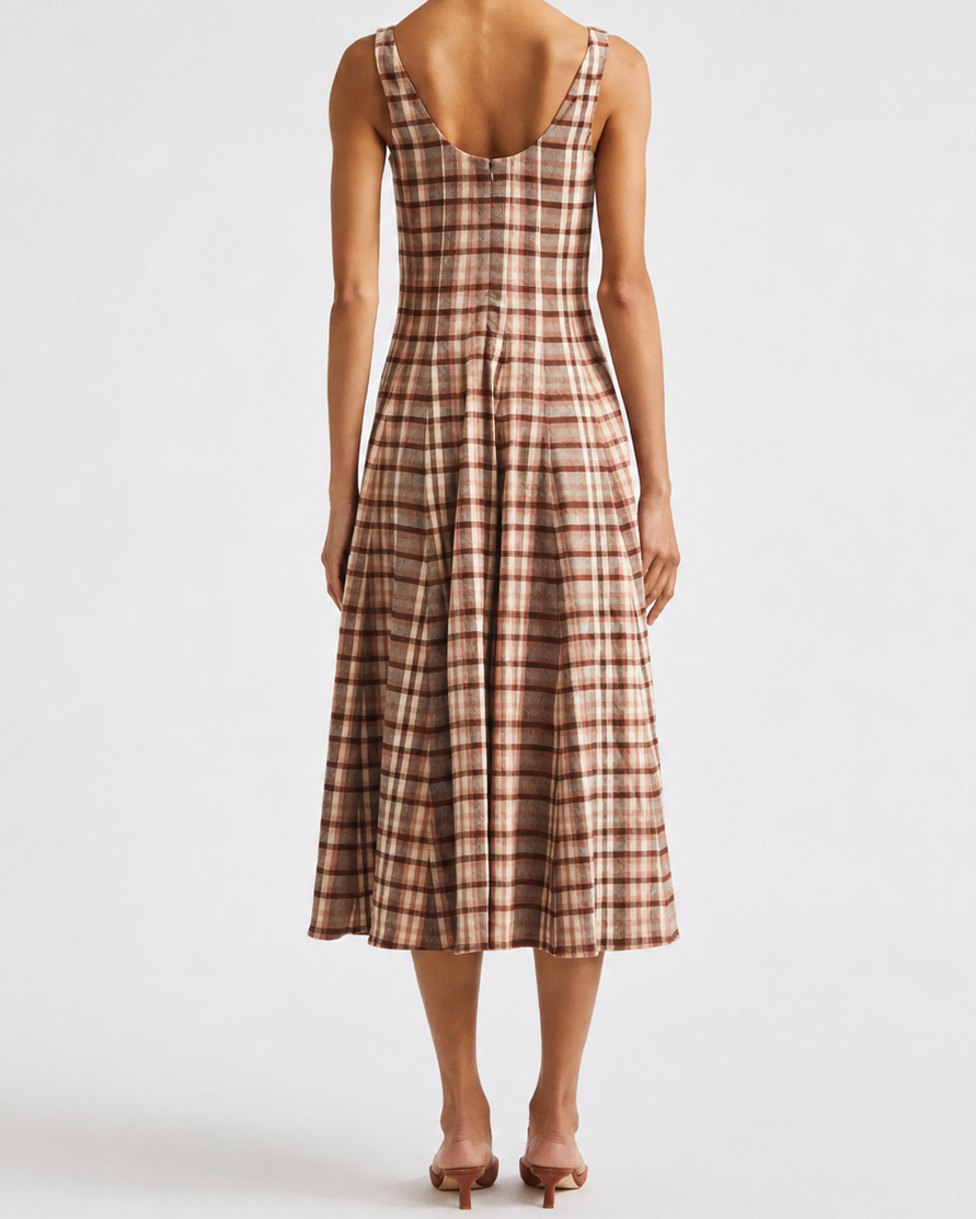 Staud Wells Dress | Tuscany Plaid