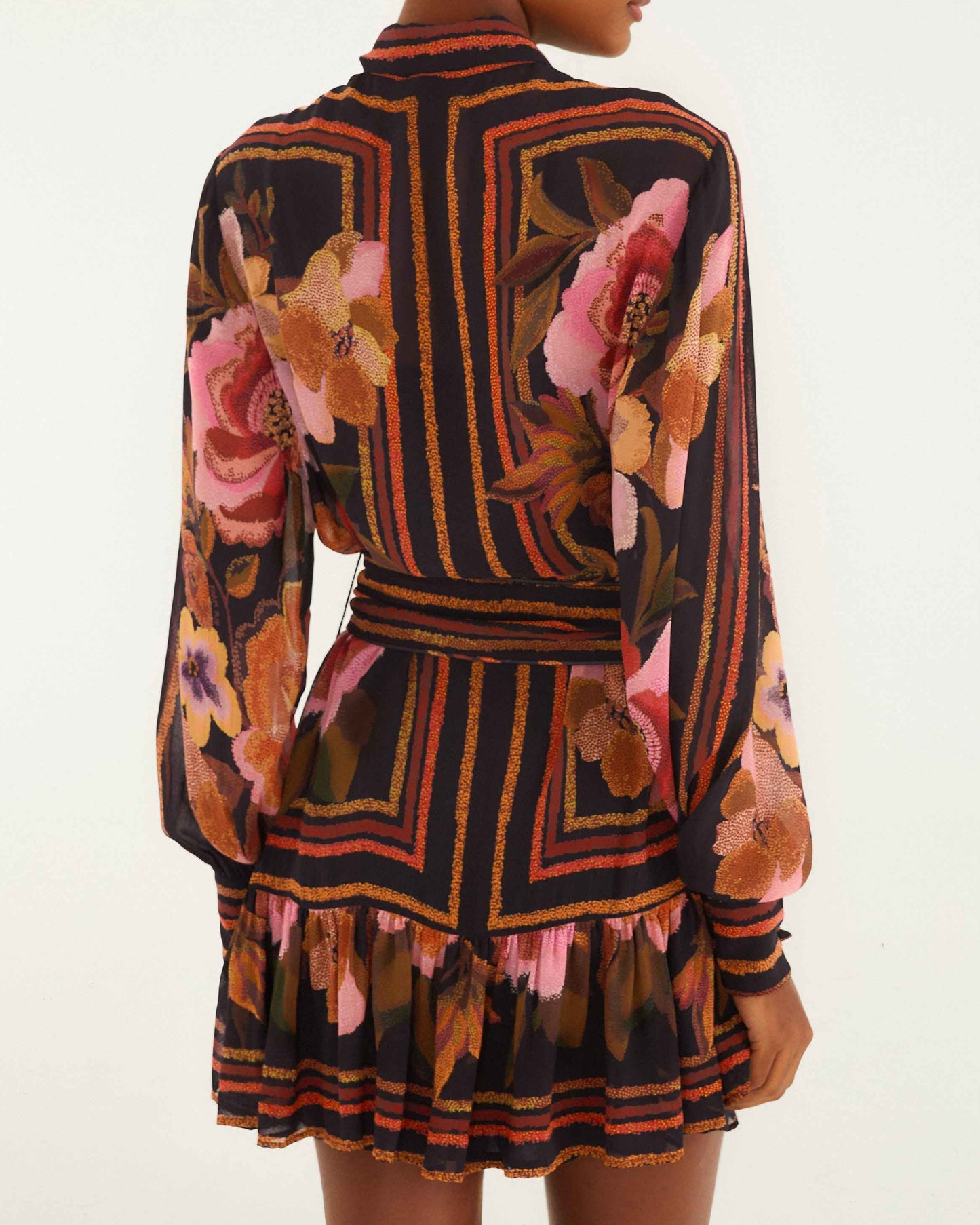 Farm Rio Chenille Flowers Mini Dress