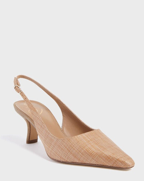 Sam Edelman Bianka Slingback Heels | Buff Tan Raffia