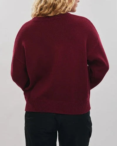 Le Lis Santa Teddy Bear Sweater | Burgundy