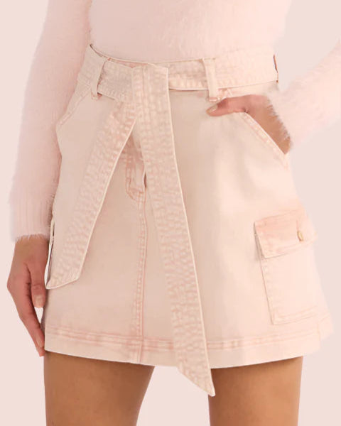 Mink Pink Dahlia Denim Mini Skirt