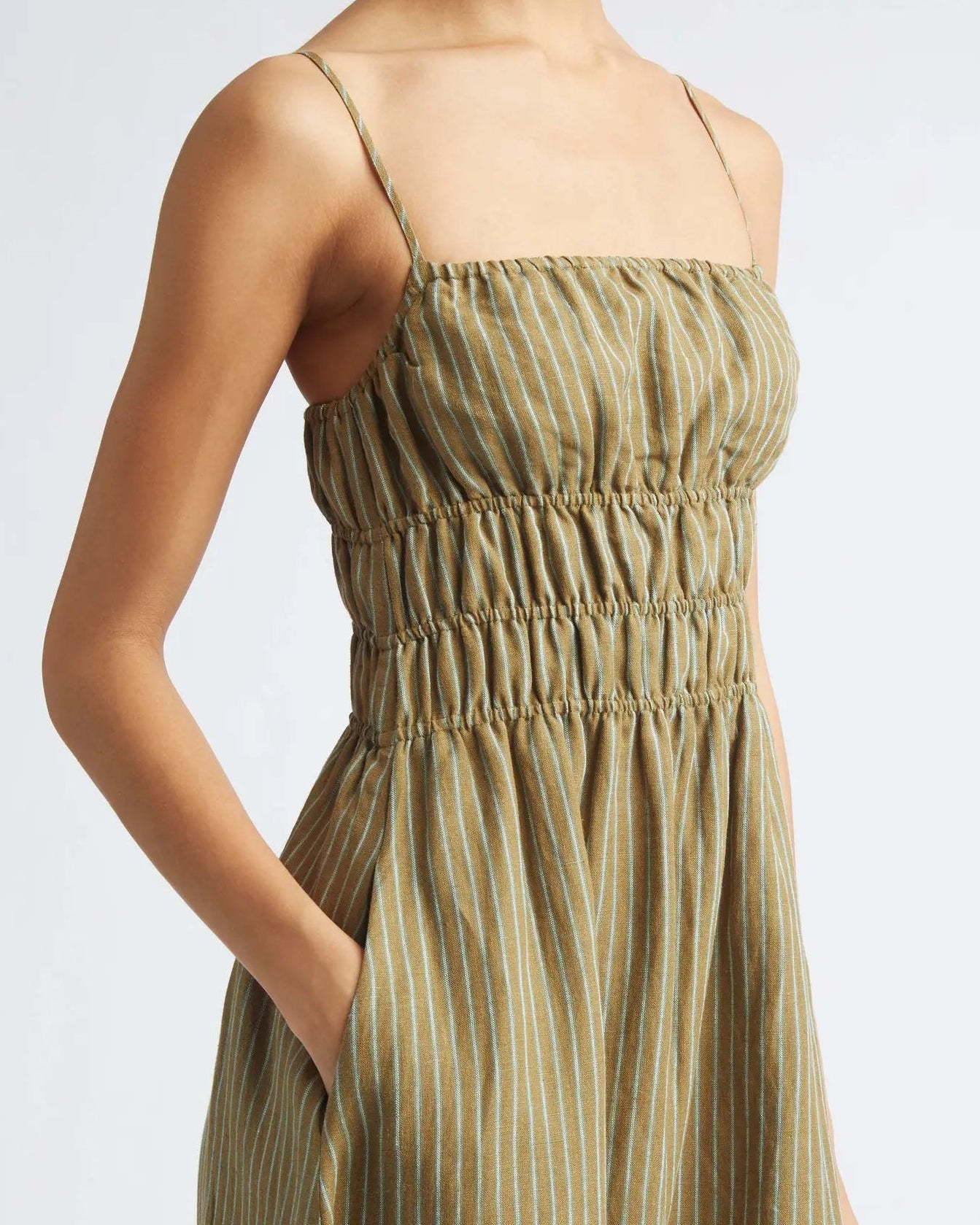 Staud Ayla Linen Dress | Porto Stripe