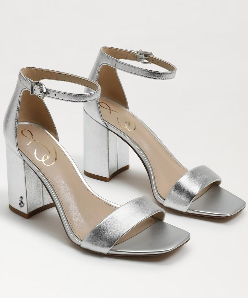 Sam Edelman Daniella Block Heel Sandal Silver