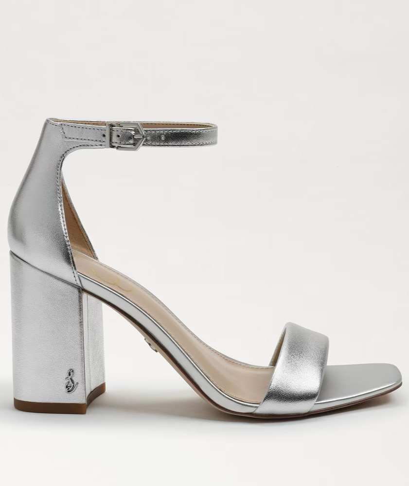 Sam Edelman Daniella Block Heel Sandal Silver