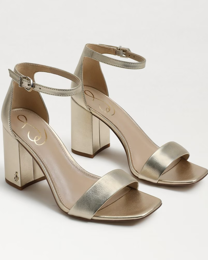 Sam Edelman Daniella Block Heel Sandal Gold