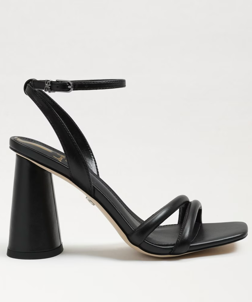 Sam Edelman Kia Block Heel Black Leather