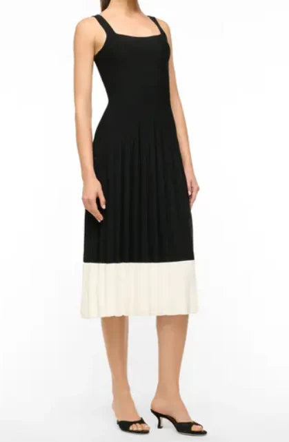 Staud Ellison Dress | Black/Ivory