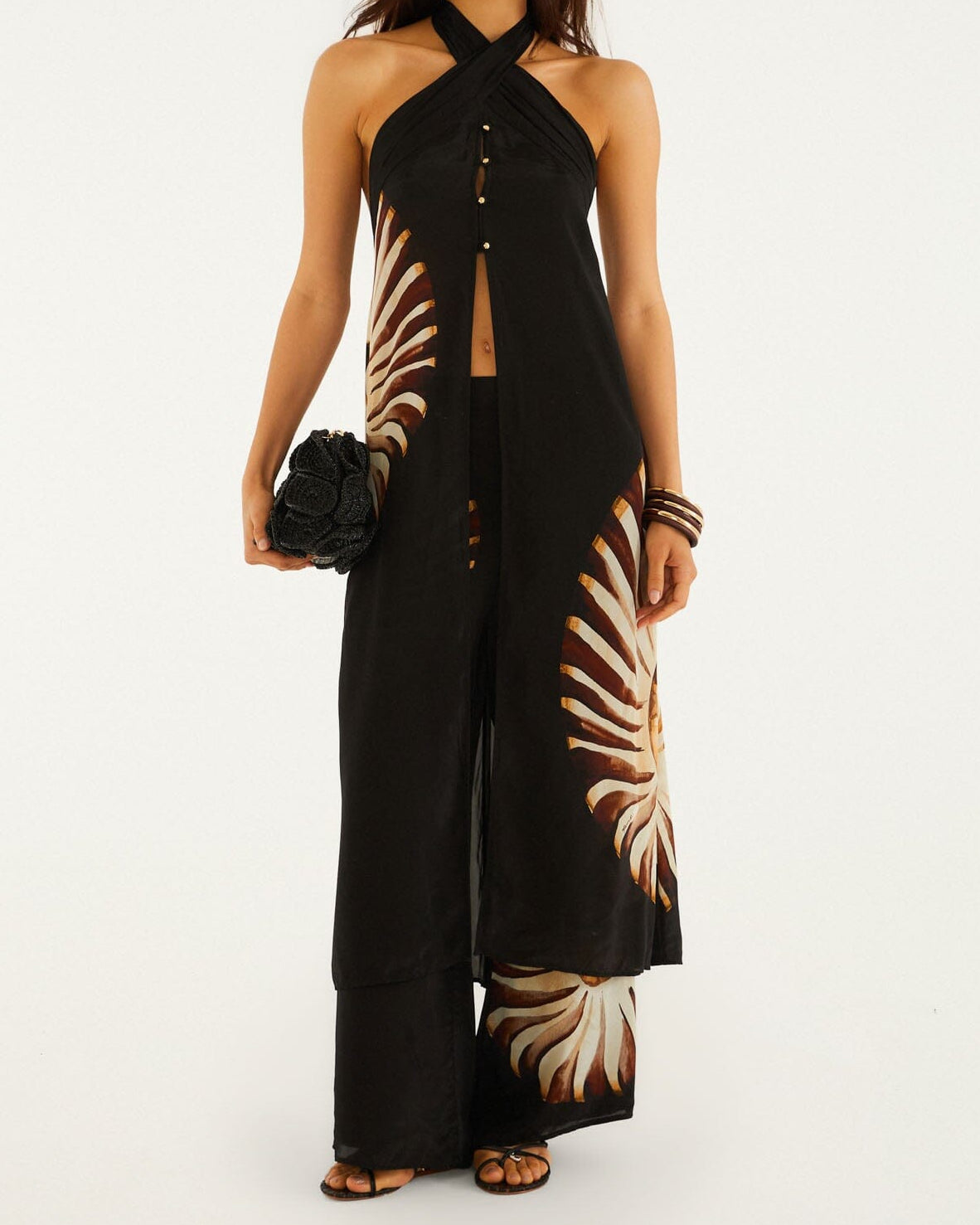 Farm Rio Ammonite Beaded Elastic Waist Pants