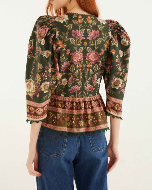 Farm Rio Green Flowering Garden Tree Blouse